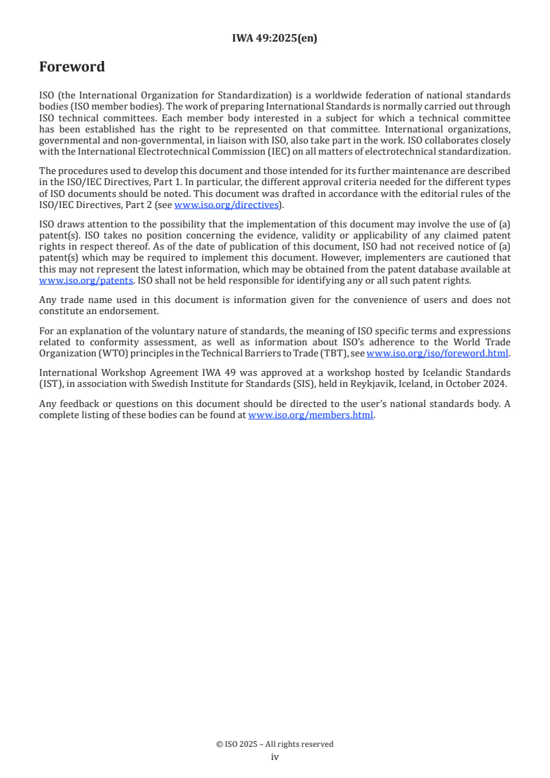 IWA 49:2025 IWA 49:2025 - Child-friendly multidisciplinary and interagency response services for children who are victims of violence — Requirements and recommendations
Released:12. 03. 2025 - Page 4 preview