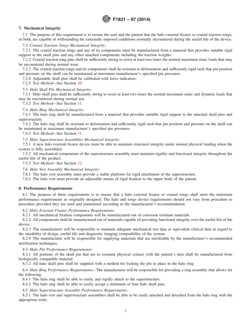 REDLINE ASTM F1831-97(2014) - Standard Specification for  Cranial Traction Tongs and Halo External Spinal Immobilization  Devices