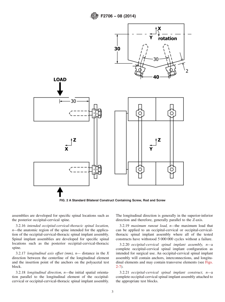 ASTM F2706-08(2014) - Standard Test Methods for  Occipital-Cervical and Occipital-Cervical-Thoracic Spinal Implant  Constructs in a Vertebrectomy Model