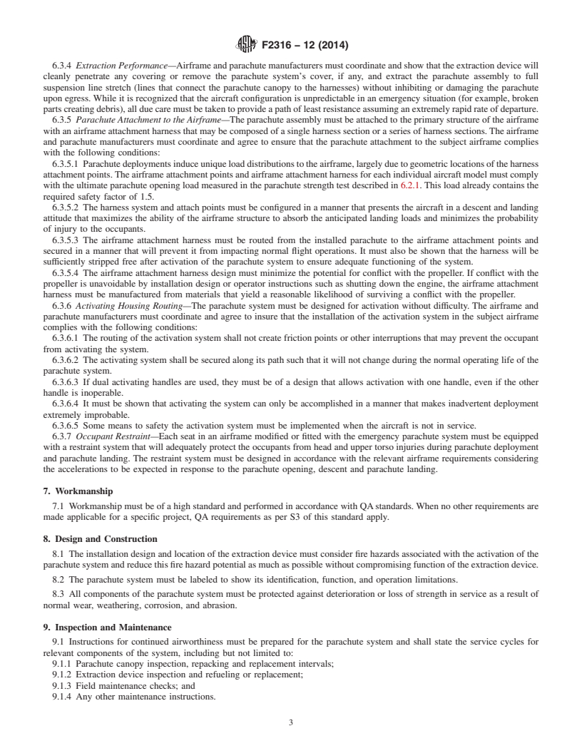 REDLINE ASTM F2316-12(2014) - Standard Specification for Airframe Emergency Parachutes