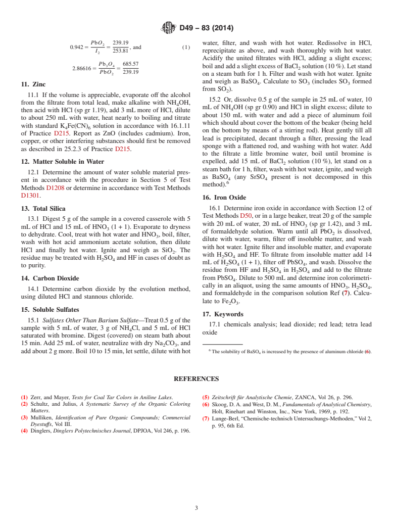 ASTM D49-83(2014) - Standard Test Methods of Chemical Analysis of Red Lead