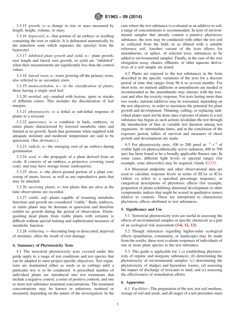 ASTM E1963-09(2014) - Standard Guide for  Conducting Terrestrial Plant Toxicity Tests