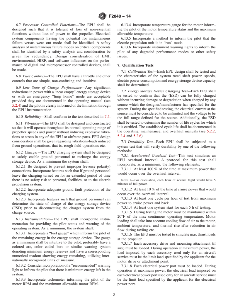 ASTM F2840-14 - Standard Practice for Design and Manufacture of Electric Propulsion Units for Light  Sport Aircraft