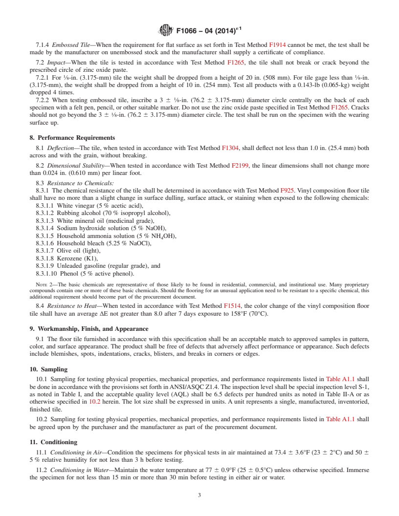 REDLINE ASTM F1066-04(2014)e1 - Standard Specification for  Vinyl Composition Floor Tile