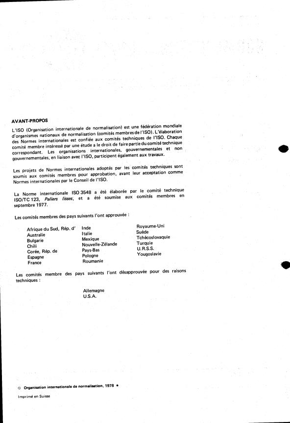 ISO 3548:1978 ISO 3548:1978 - Paliers lisses -- Demi-coussinets minces -- Dimensions, tolérances et méthodes de contrôle - Page 2 preview