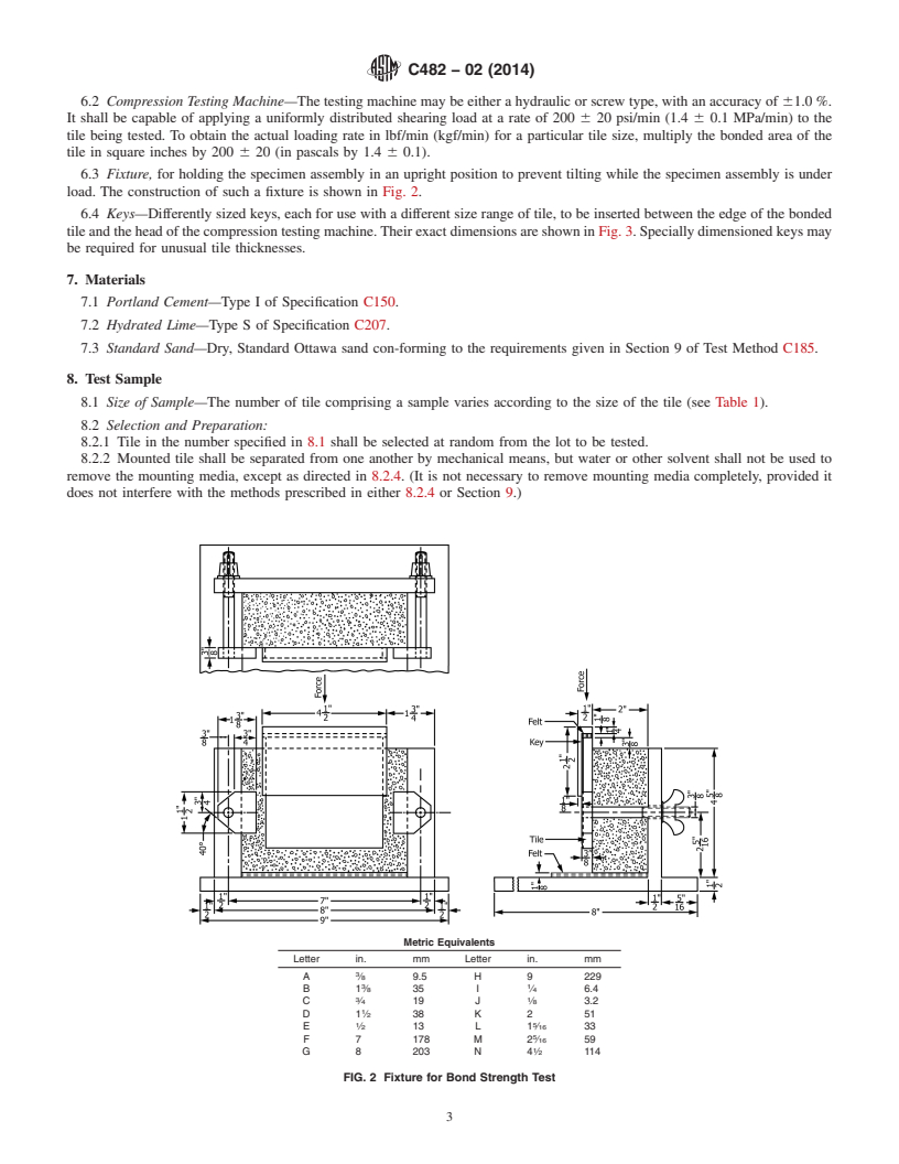 REDLINE ASTM C482-02(2014) - Standard Test Method for  Bond Strength of Ceramic Tile to Portland Cement Paste