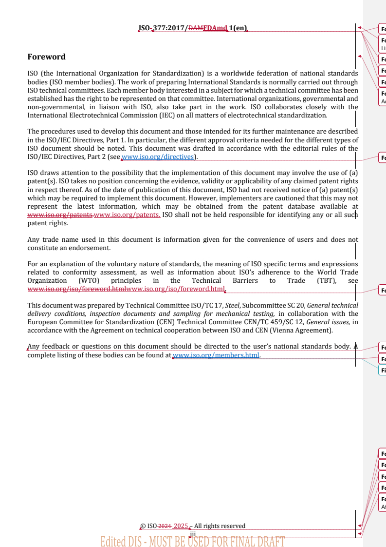 REDLINE ISO 377:2017/FDAmd 1 - Steel and steel products — Location and preparation of samples and test pieces for mechanical testing — Amendment 1
Released:28. 04. 2025