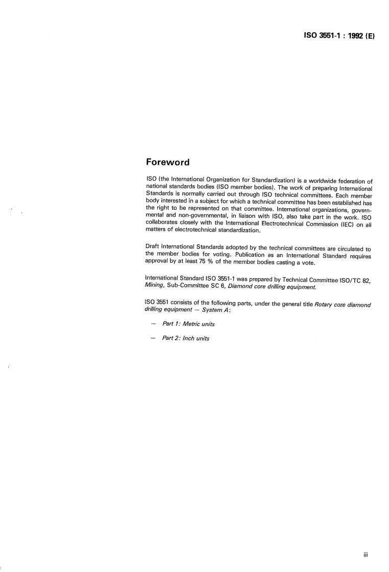 ISO 3551-1:1992 - Rotary core diamond drilling equipment — System A — Part 1: Metric units
Released:7/2/1992