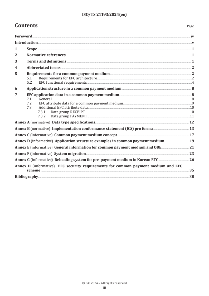 ISO/TS 21193:2024 - Electronic fee collection — Requirements for EFC application interfaces on common media
Released:11/29/2024