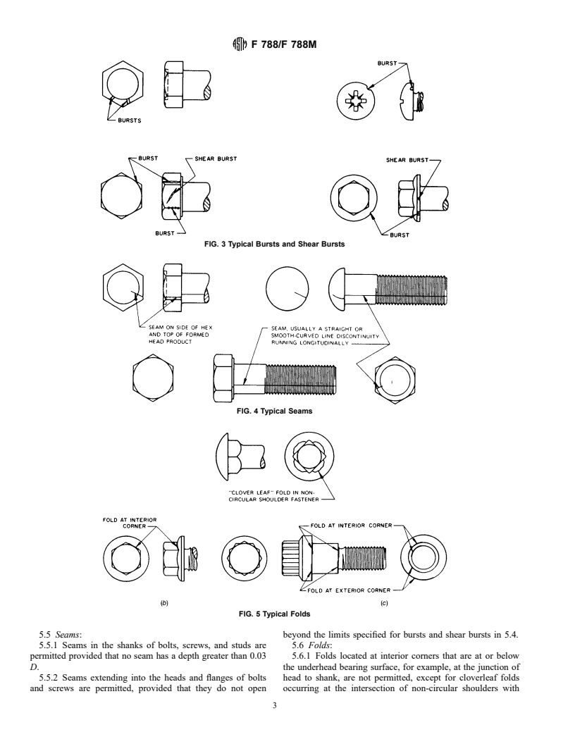 ASTM F788/F788M-97 - Standard Specification for Surface Discontinuities of Bolts, Screws, and Studs, Inch and Metric Series