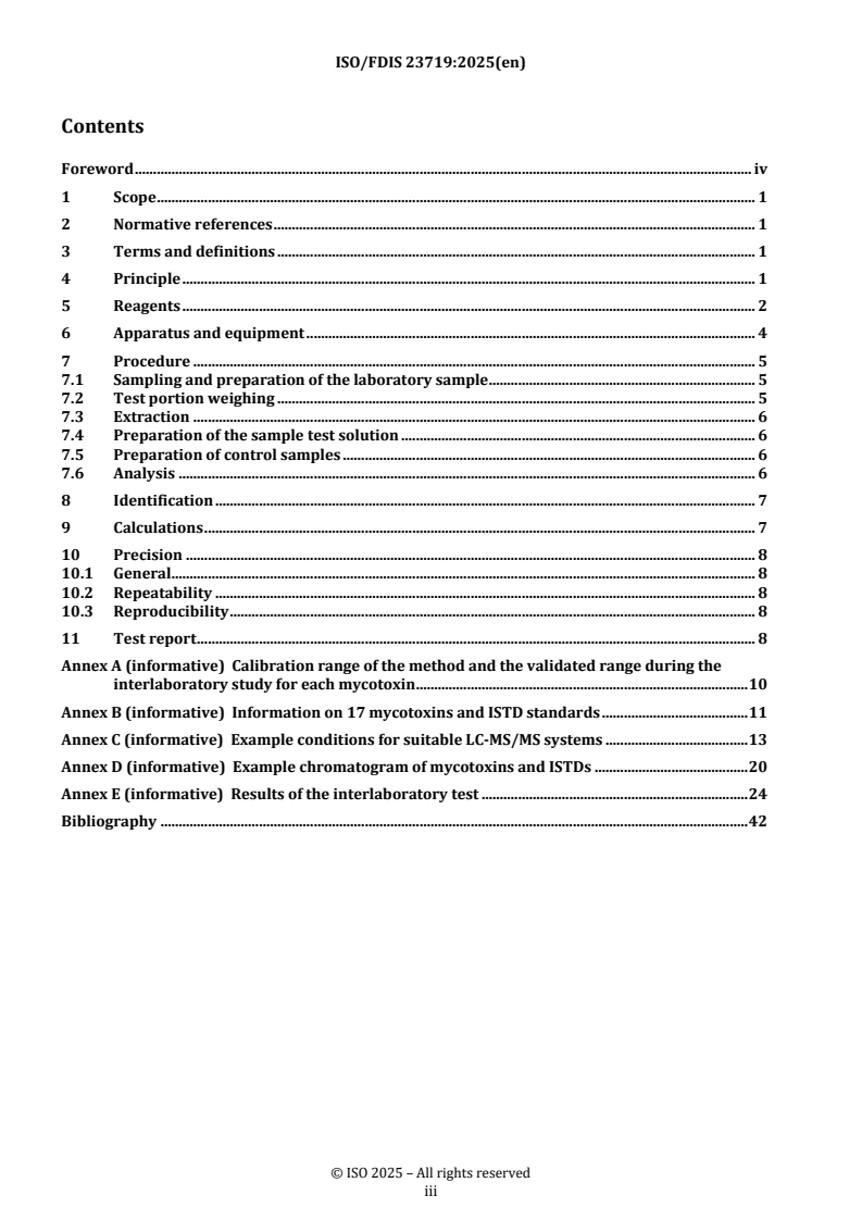 REDLINE ISO/FDIS 23719 - Cereals and cereal products — Determination of 17 mycotoxins by ultra-high-performance liquid chromatography and tandem mass spectrometry method (UHPLC-MS/MS)
Released:21. 03. 2025