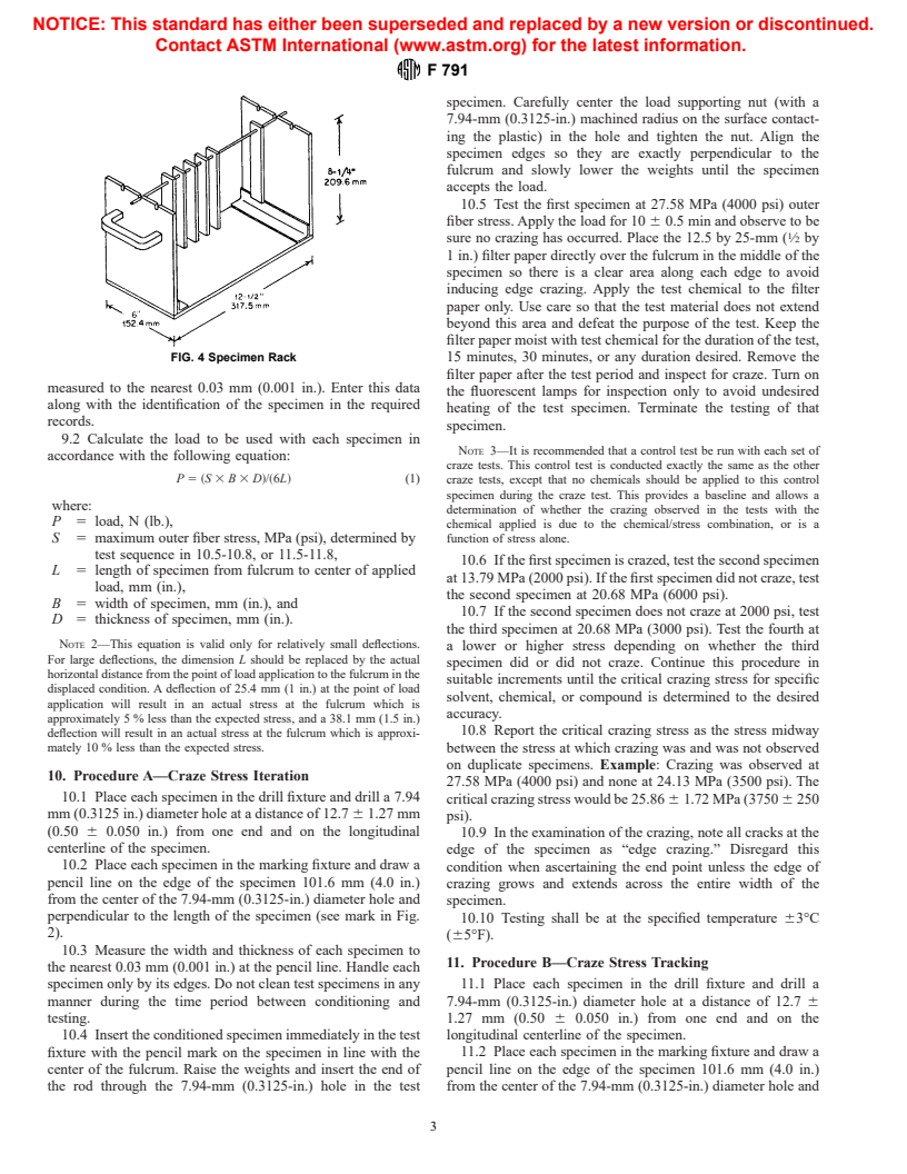 ASTM F791-96 - Standard Test Method for Stress Crazing of Transparent Plastics