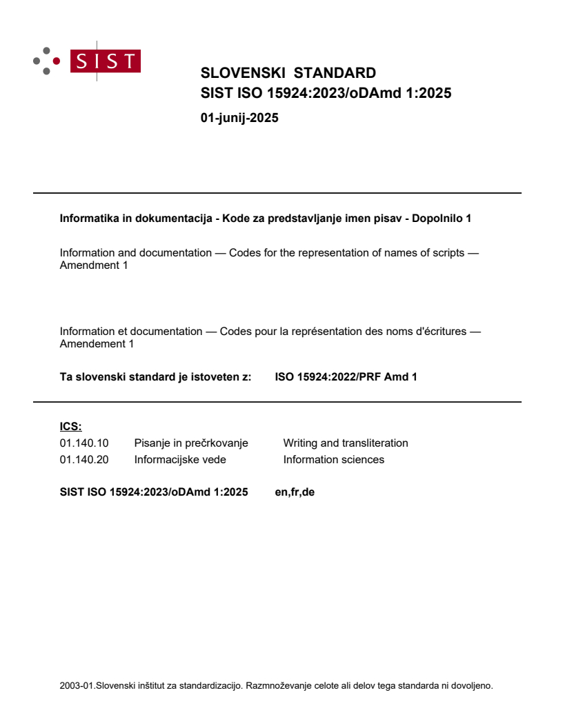 ISO 15924:2023/oDAmd 1:2025