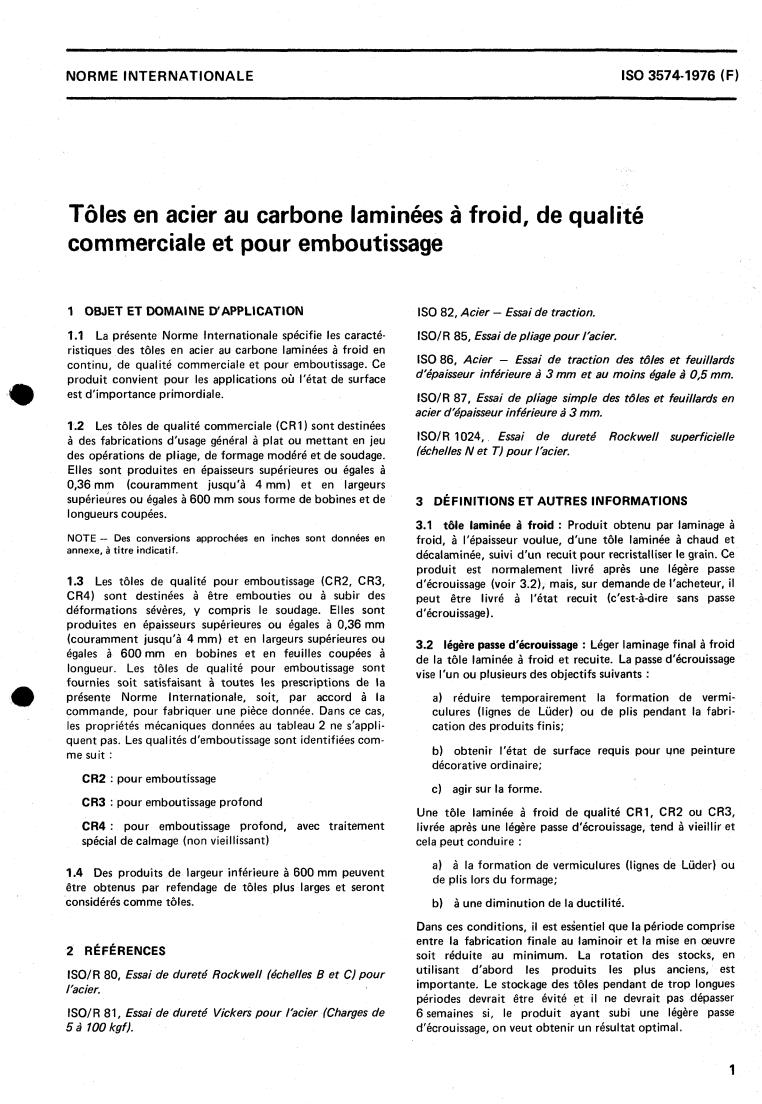 ISO 3574:1976 - Cold-reduced carbon steel sheet of commercial and drawing qualities
Released:10/1/1976