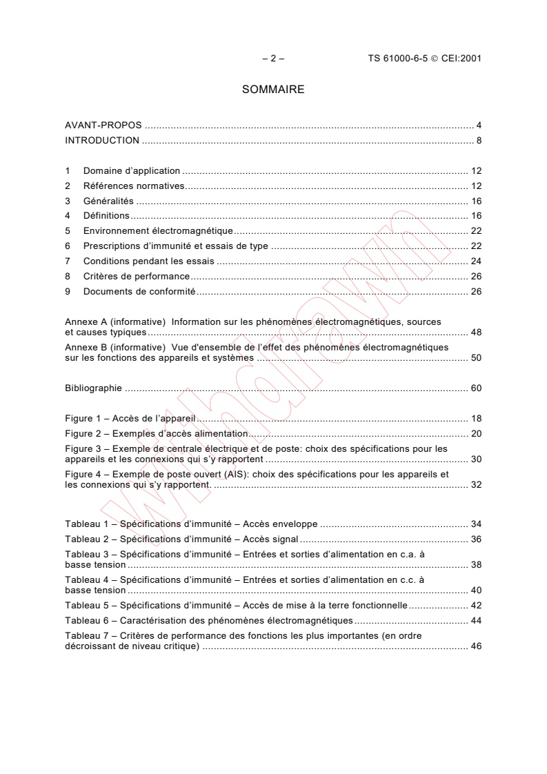 IEC TS 61000-6-5:2001 IEC TS 61000-6-5:2001 - Electromagnetic compatibility (EMC) - Part 6-5: Generic standards - Immunity for power station and substation environments
Released:7/24/2001 - Page 4 preview