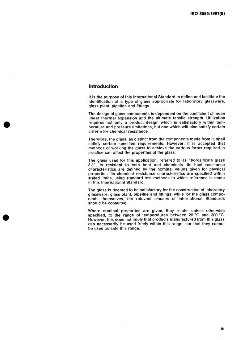 ISO 3585:1991 - Borosilicate glass 3.3 — Properties
Released:6/27/1991