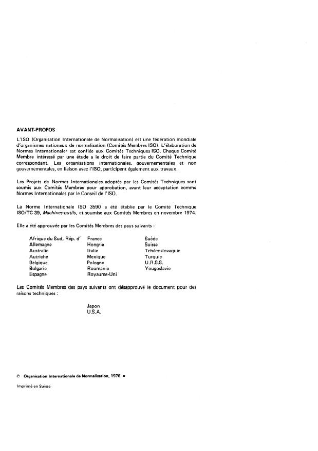 ISO 3590:1976 ISO 3590:1976 - Éléments standard pour la construction des machines-outils -- Unités de broche d'usinage - Page 2 preview
