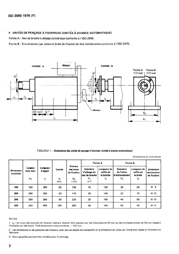 ISO 3590:1976 ISO 3590:1976 - Éléments standard pour la construction des machines-outils -- Unités de broche d'usinage - Page 4 preview