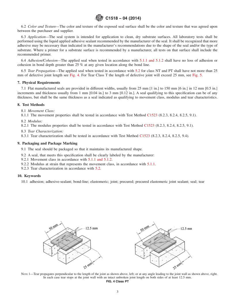 REDLINE ASTM C1518-04(2014) - Standard Specification for  Precured Elastomeric Silicone Joint Sealants