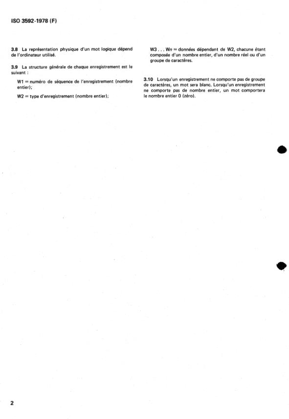 ISO 3592:1978 ISO 3592:1978 - Commande numérique des machines -- Informations de sortie des processeurs CN -- Structure logique (et mots majeurs) - Page 4 preview