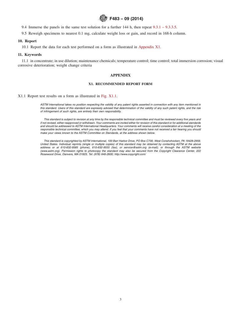 REDLINE ASTM F483-09(2014) - Standard Practice for  Total Immersion Corrosion Test for Aircraft Maintenance Chemicals