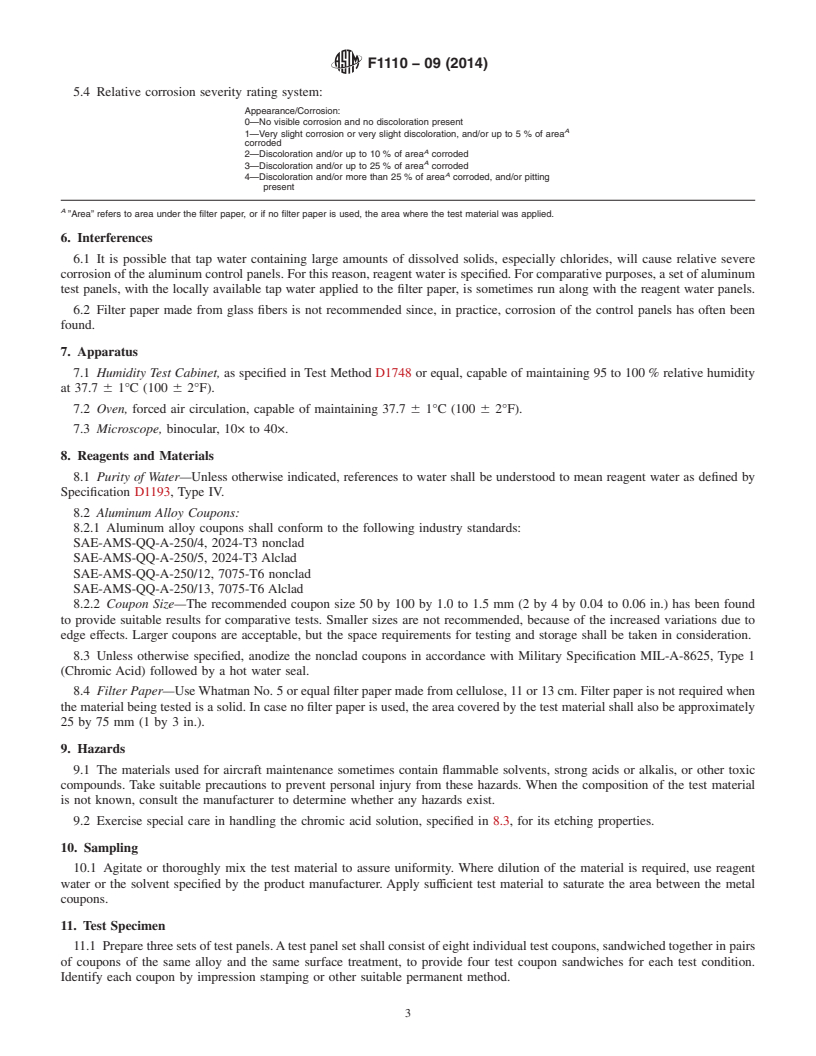 REDLINE ASTM F1110-09(2014) - Standard Test Method for  Sandwich Corrosion Test