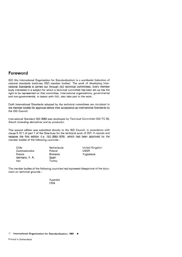 ISO 3593:1981 ISO 3593:1981 - Starch -- Determination of ash - Page 2 preview