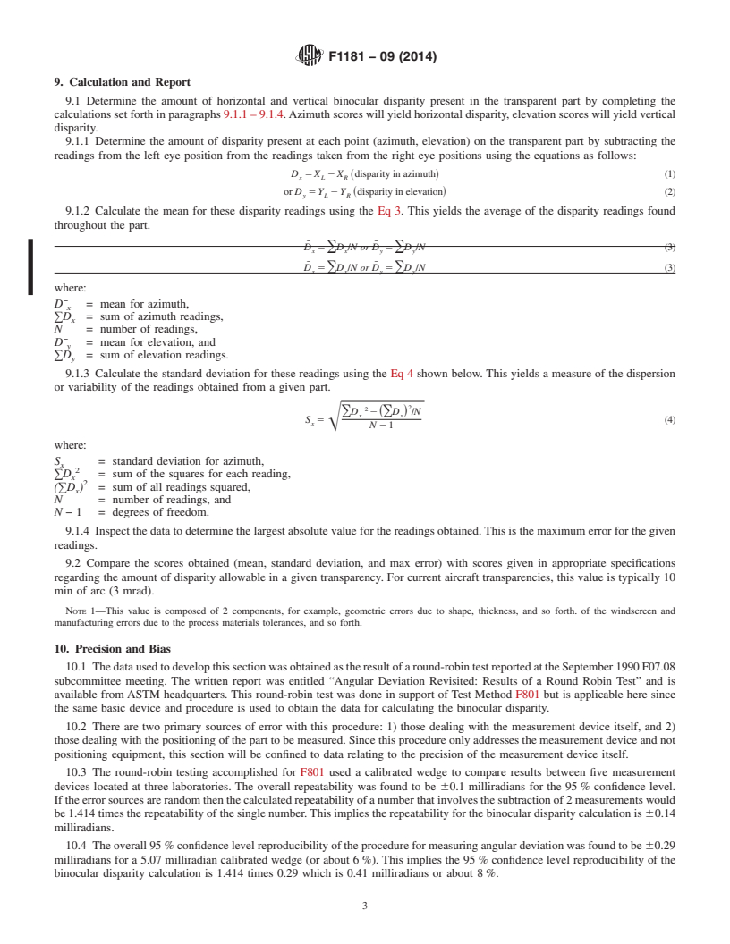 REDLINE ASTM F1181-09(2014) - Standard Test Method for  Measuring Binocular Disparity in Transparent Parts