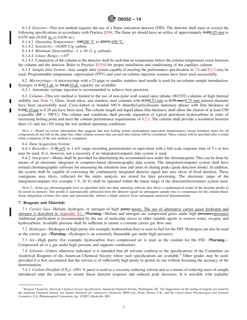 REDLINE ASTM D6352-14 - Standard Test Method for Boiling Range Distribution of Petroleum Distillates in Boiling   Range from 174&thinsp;&deg;C to 700&thinsp;&deg;C by Gas Chromatography