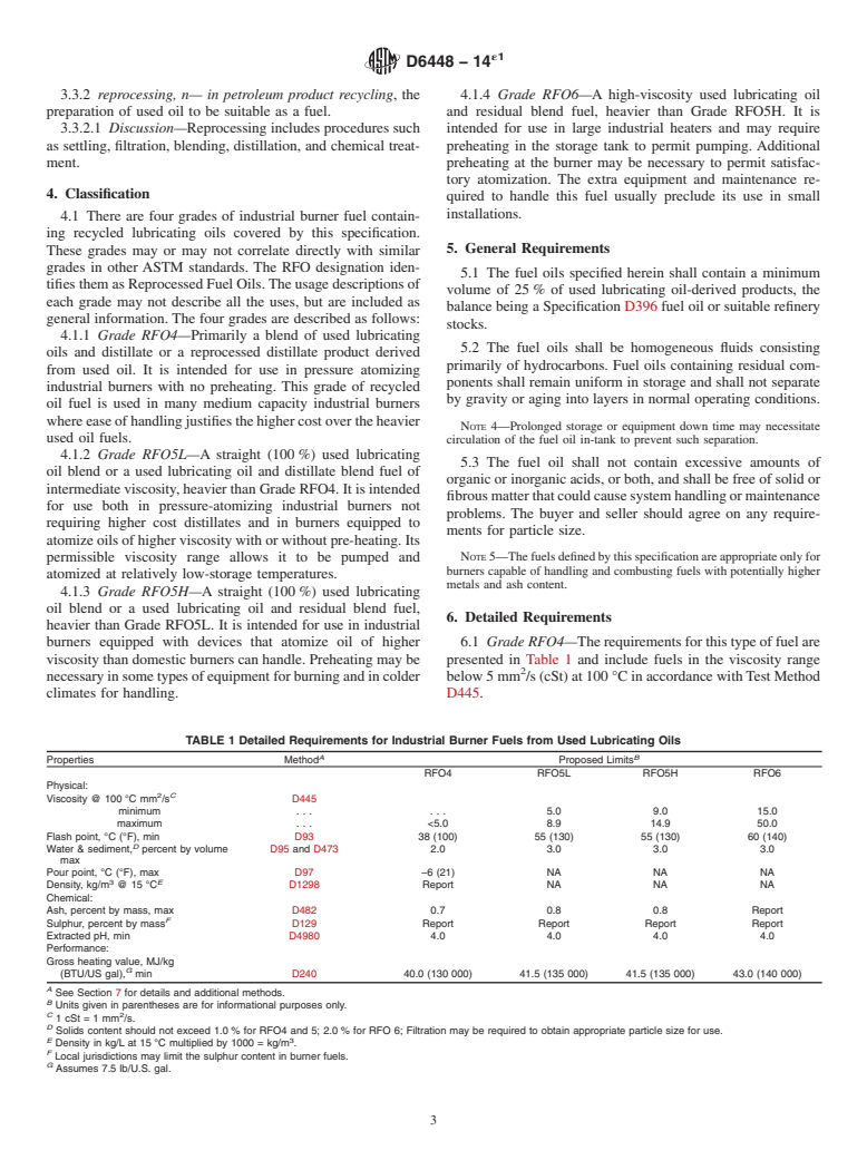 ASTM D6448-14e1 - Standard Specification for  Industrial Burner Fuels from Used Lubricating Oils
