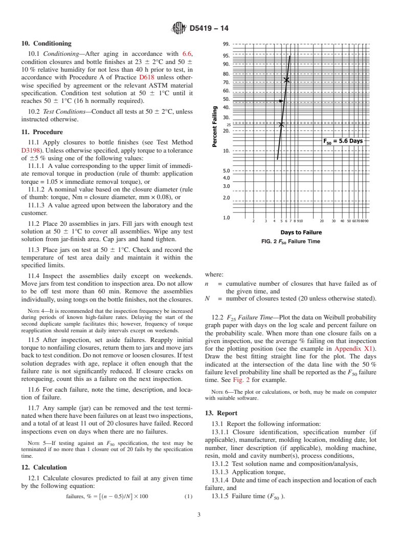 ASTM D5419-14 - Standard Test Method for  Environmental Stress Crack Resistance (ESCR) of Threaded Plastic  Closures