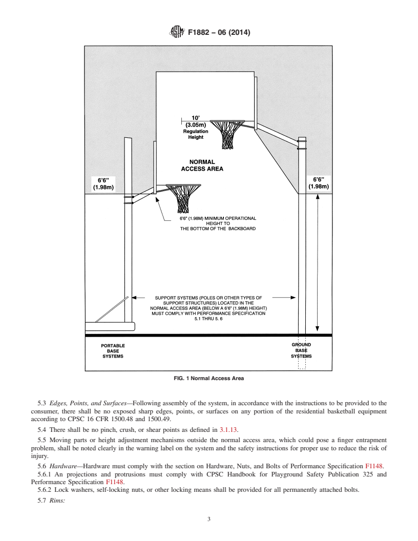 REDLINE ASTM F1882-06(2014) - Standard Specification for Residential Basketball Systems