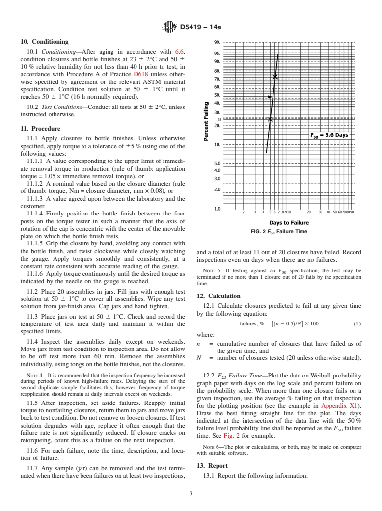 ASTM D5419-14a - Standard Test Method for  Environmental Stress Crack Resistance (ESCR) of Threaded Plastic  Closures