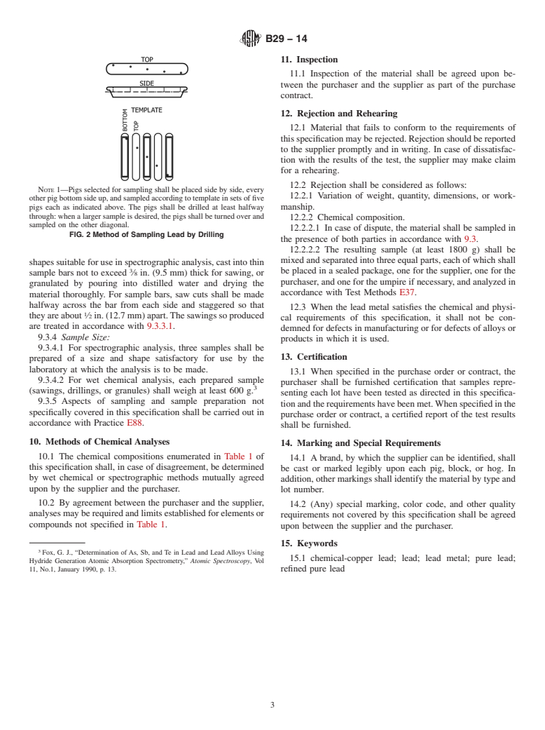 ASTM B29-14 - Standard Specification for Refined Lead