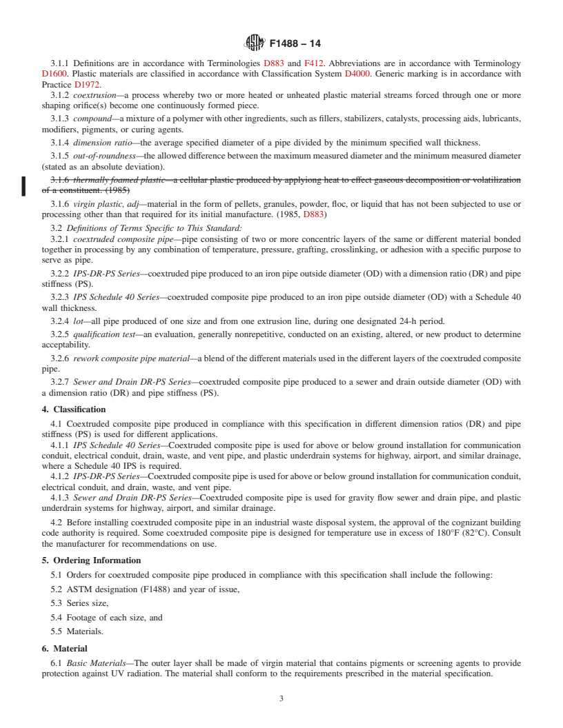 REDLINE ASTM F1488-14 - Standard Specification for  Coextruded Composite Pipe