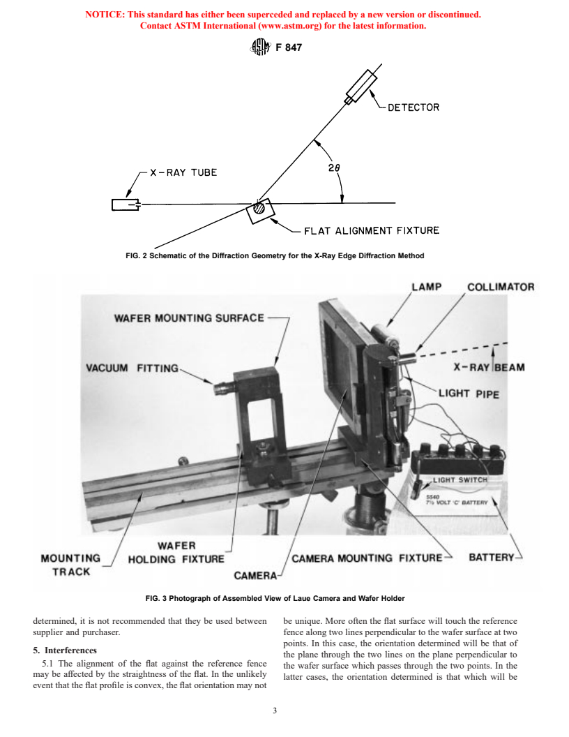 ASTM F847-94(1999) - Standard Test Methods for Measuring Crystallographic Orientation of Flats on Single Crystal Silicon Wafers by X-Ray Techniques