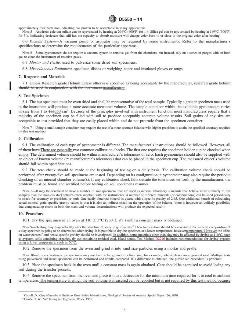 REDLINE ASTM D5550-14 - Standard Test Method for  Specific Gravity of Soil Solids by Gas Pycnometer