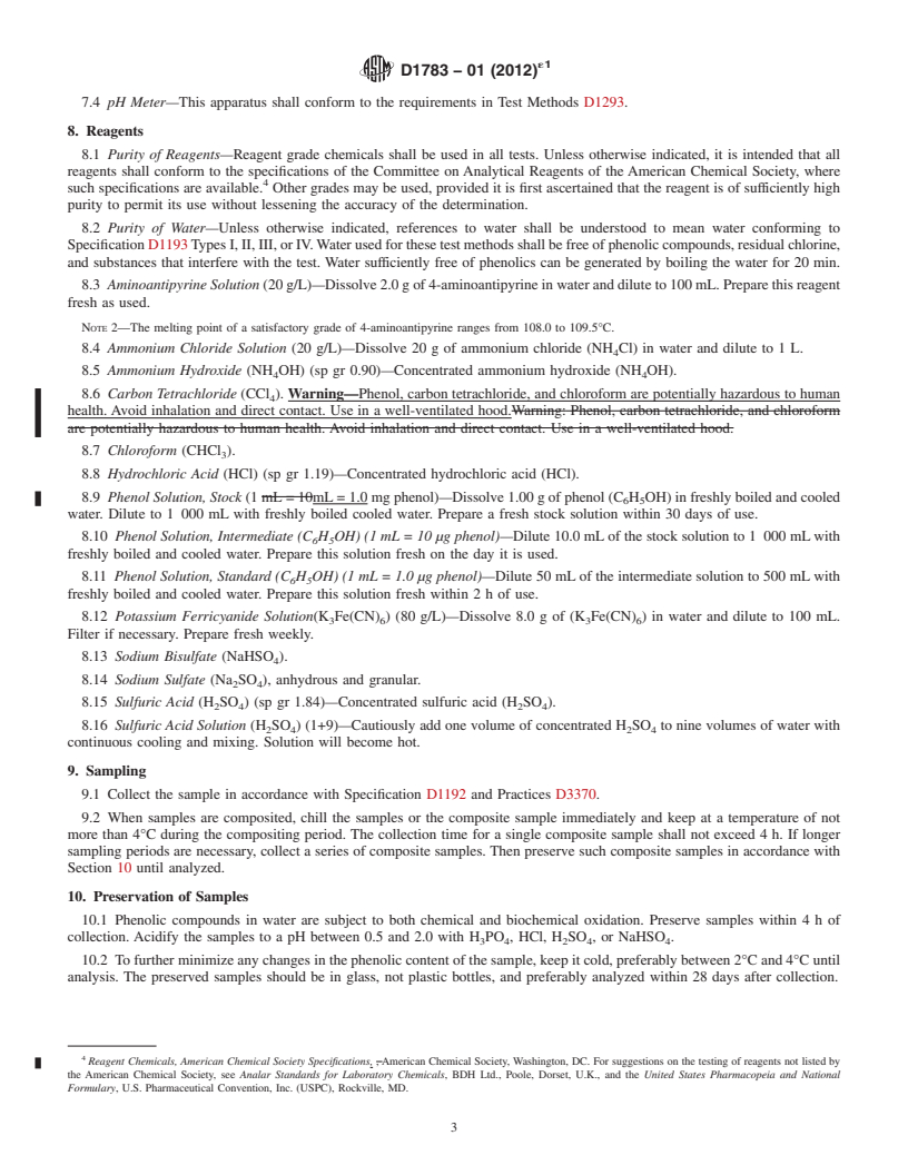 REDLINE ASTM D1783-01(2012)e1 - Standard Test Methods for  Phenolic Compounds in Water