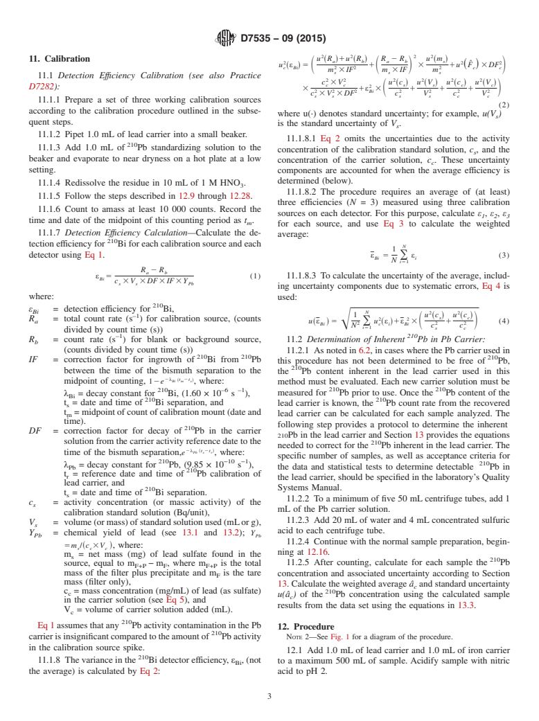 ASTM D7535-09(2015) - Standard Test Method for  Lead-210 in Water