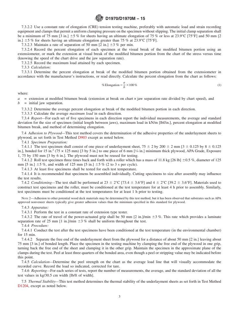 REDLINE ASTM D1970/D1970M-15 - Standard Specification for  Self-Adhering Polymer Modified Bituminous Sheet Materials Used   as Steep Roofing Underlayment for Ice Dam Protection