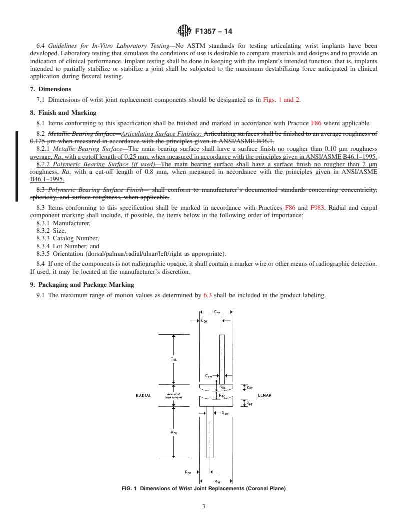 REDLINE ASTM F1357-14 - Standard Specification for  Articulating Total Wrist Implants