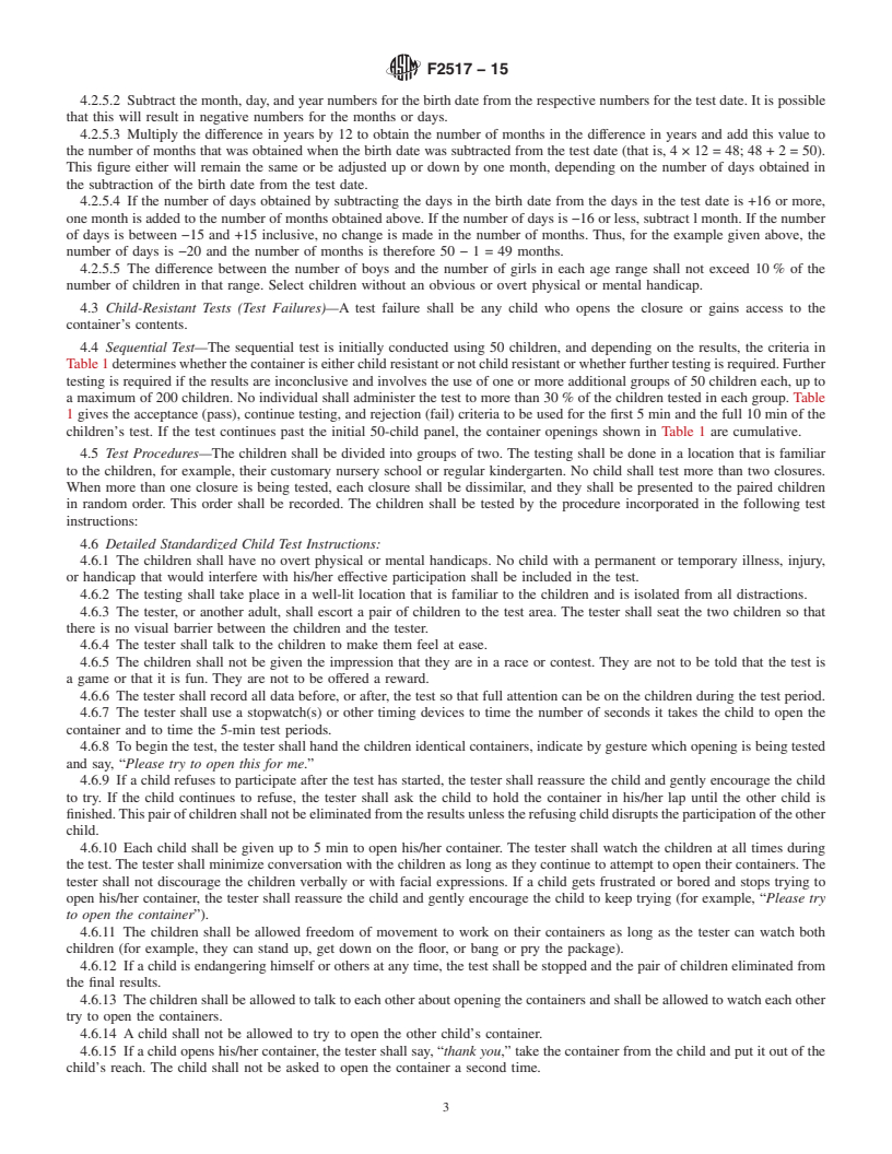 REDLINE ASTM F2517-15 - Standard Specification for  Determination of Child Resistance of Portable Fuel Containers  for Consumer Use