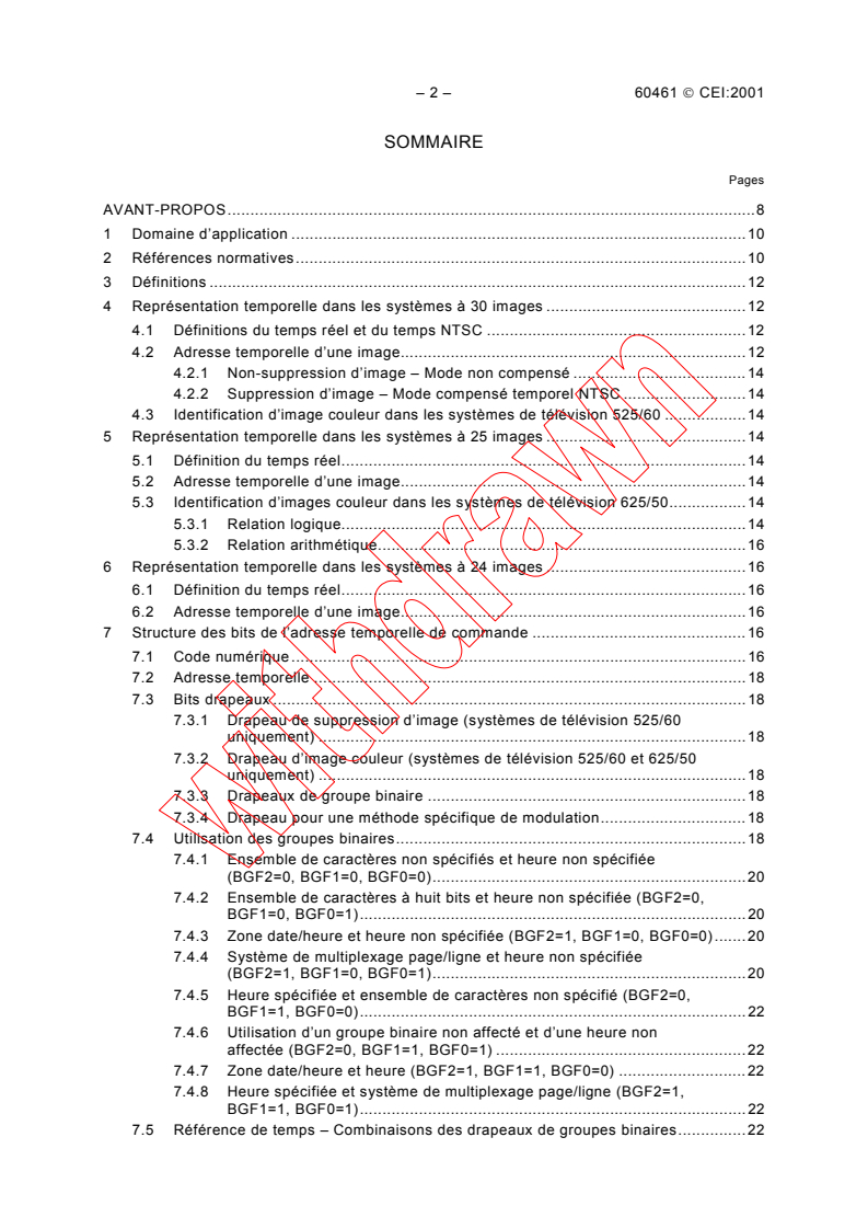 IEC 60461:2001 IEC 60461:2001 - Time and control code for video tape recorders
Released:2/22/2001
Isbn:283185671X - Page 4 preview