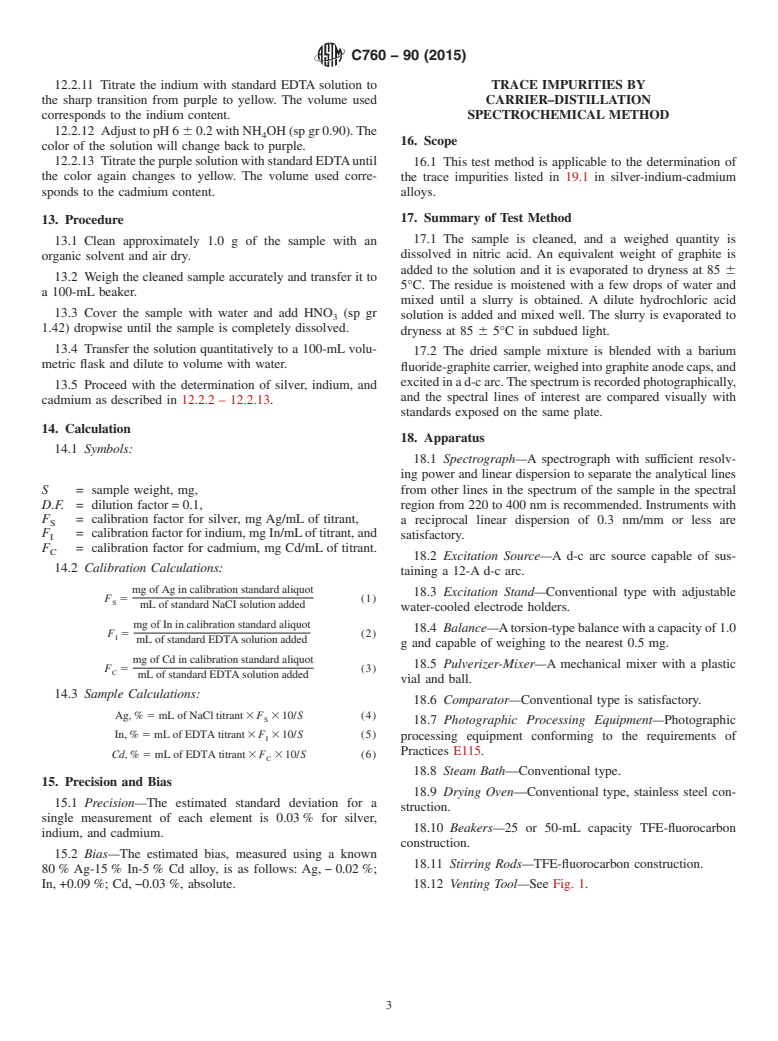 ASTM C760-90(2015) - Standard Test Methods for  Chemical and Spectrochemical Analysis of Nuclear-Grade Silver-Indium-Cadmium  Alloys