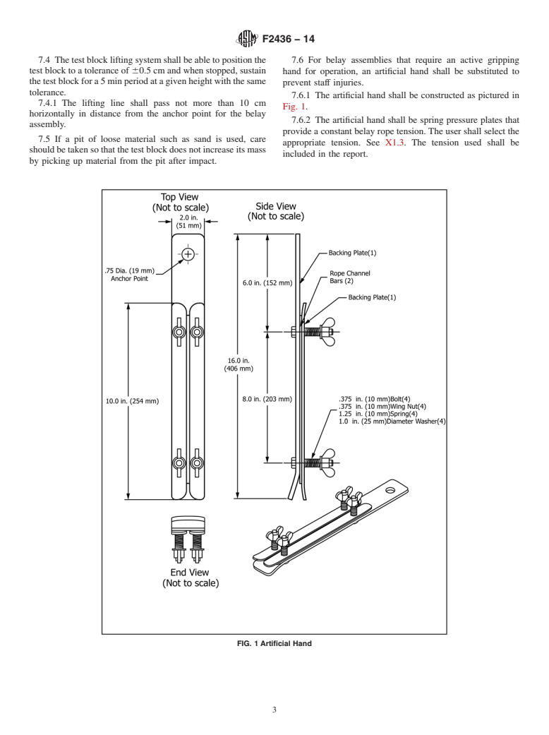 ASTM F2436-14 - Standard Test Method for  Measuring the Performance of Synthetic Rope Rescue Belay Systems  Using a Drop Test