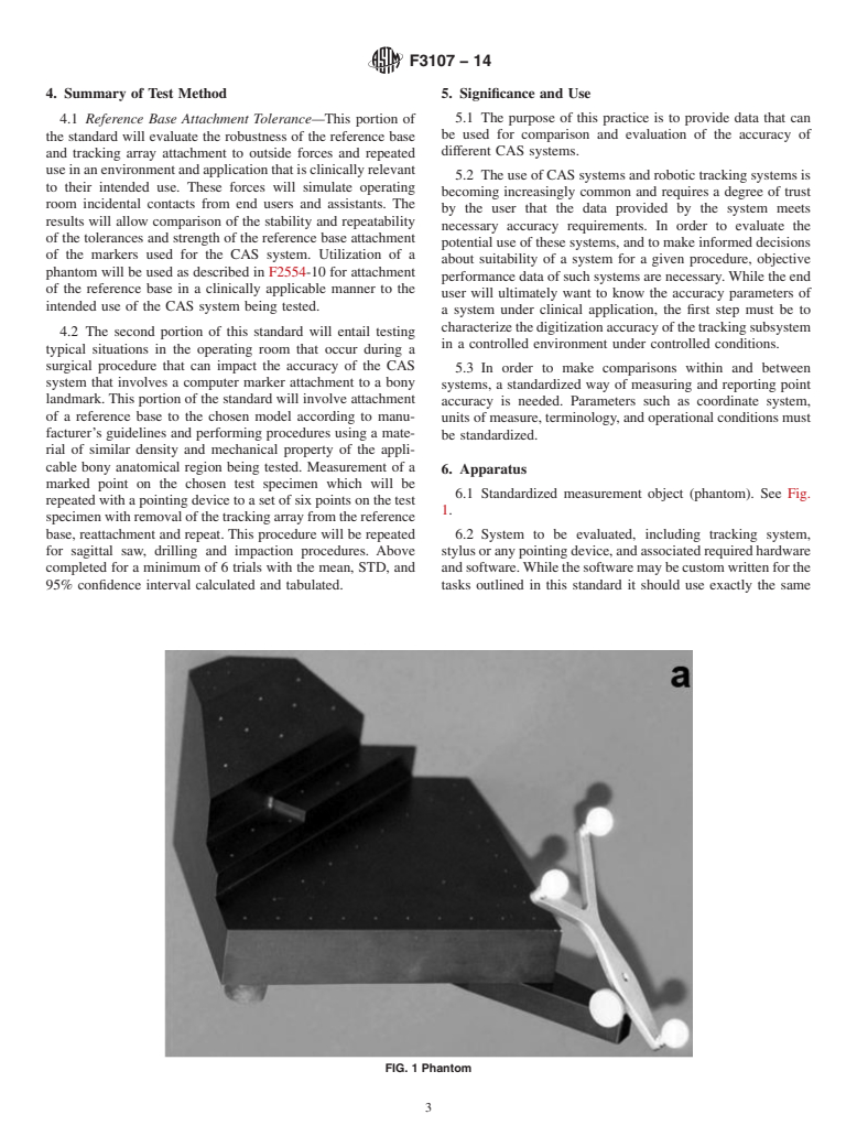 ASTM F3107-14 - Standard Test Method for Measuring Accuracy after Mechanical Disturbances on Reference  Frames of Computer Assisted Surgery Systems