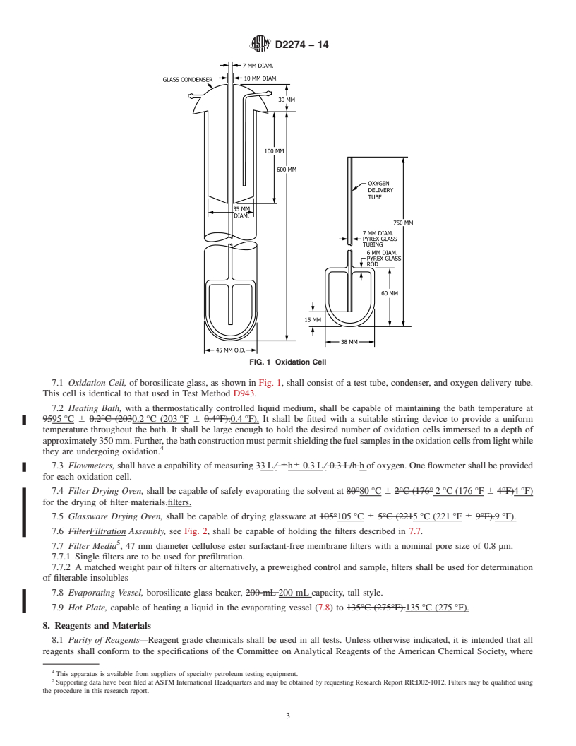 REDLINE ASTM D2274-14 - Standard Test Method for  Oxidation Stability of Distillate Fuel Oil (Accelerated Method)