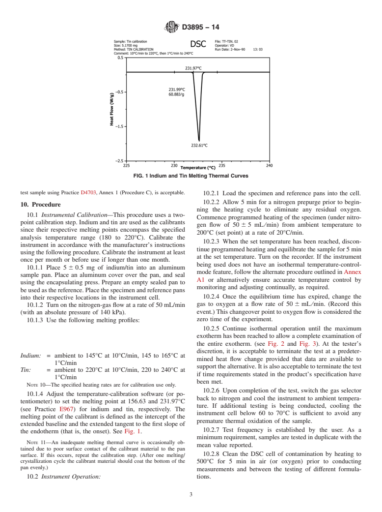 ASTM D3895-14 - Standard Test Method for  Oxidative-Induction Time of Polyolefins by Differential Scanning  Calorimetry