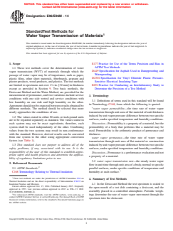 ASTM E96/E96M-14 - Standard Test Methods for Water Vapor Transmission of Materials