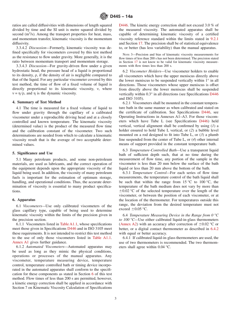 ASTM D445-14a - Standard Test Method for  Kinematic Viscosity of Transparent and Opaque Liquids (and  Calculation of Dynamic Viscosity)